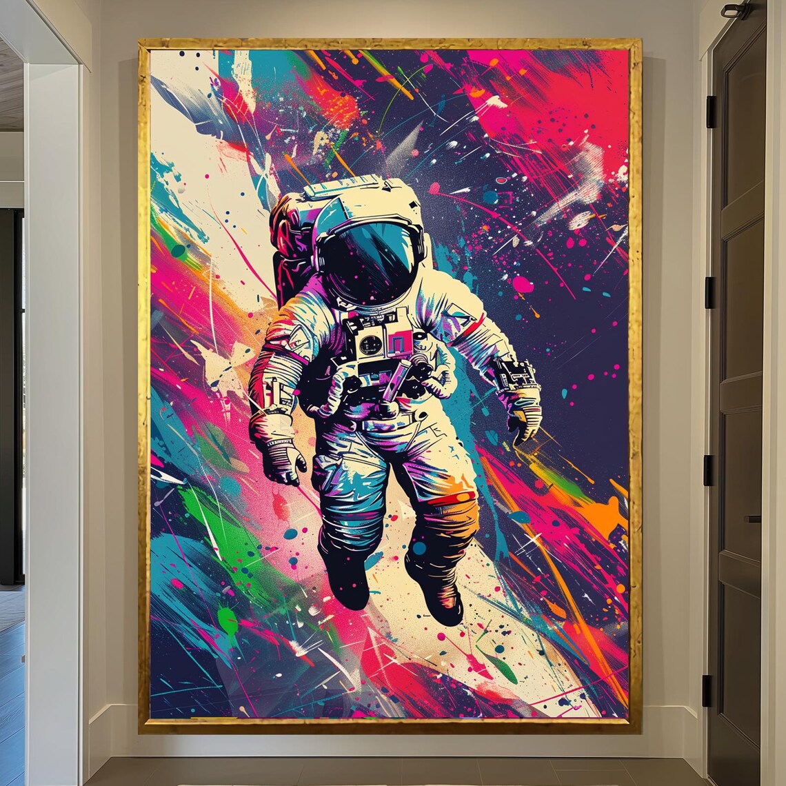 Free Astronaut Retro Space Art Print, Nursery Decor