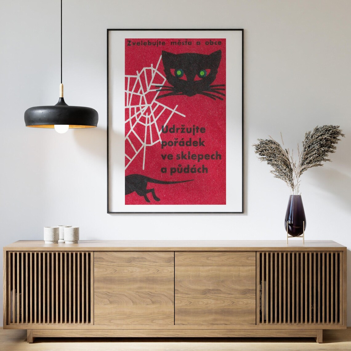 Cats Create Order Vintage Czech Art Poster Print - Image 4