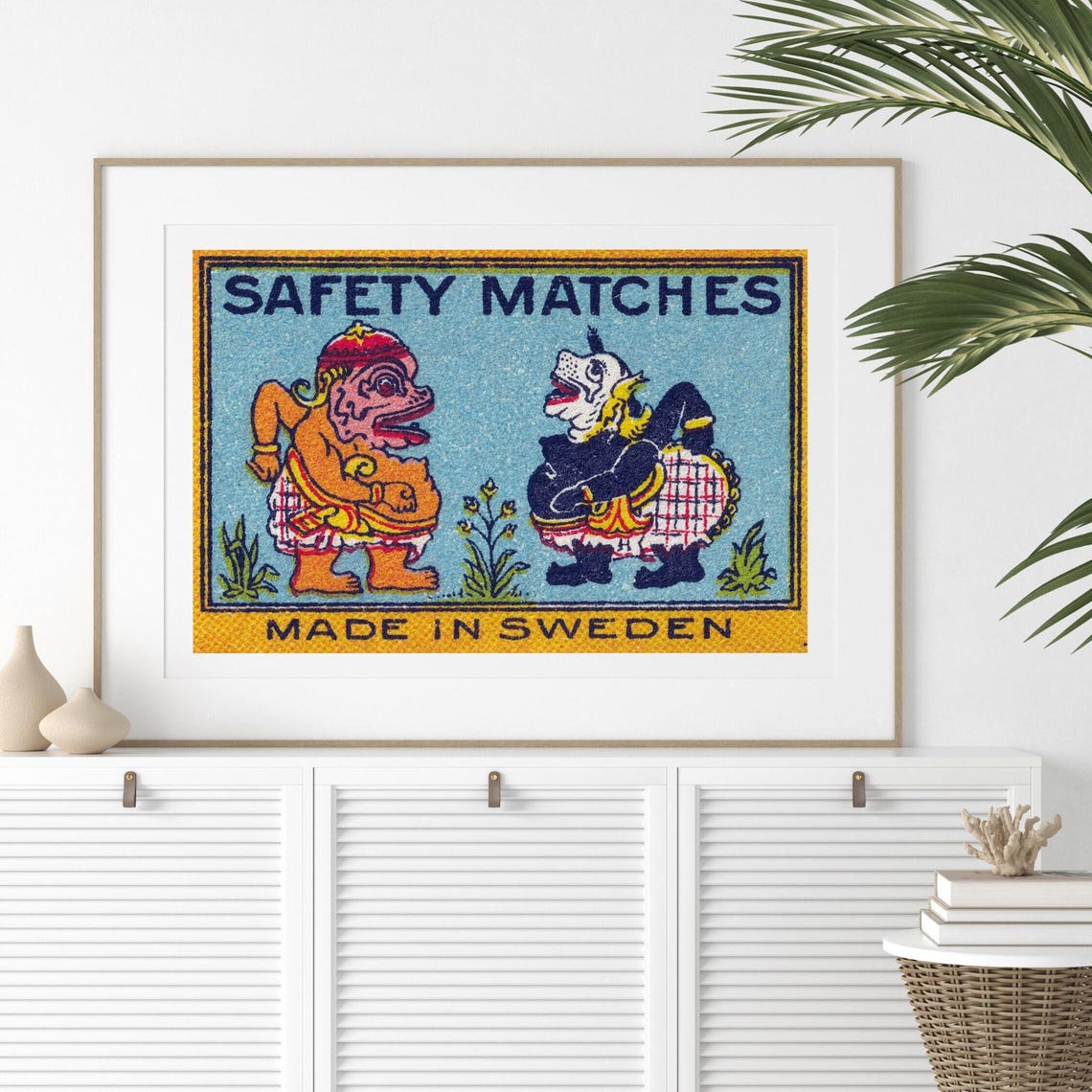 Balinese Dance Figures Safety Matches Swedish Matchbox Art Poster - Image 2