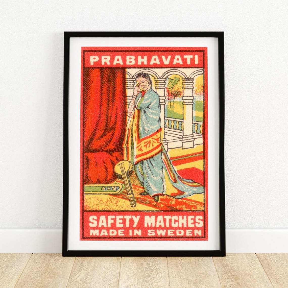 Prabhavati Woman Palace Doorway Swedish Safety Matches Poster