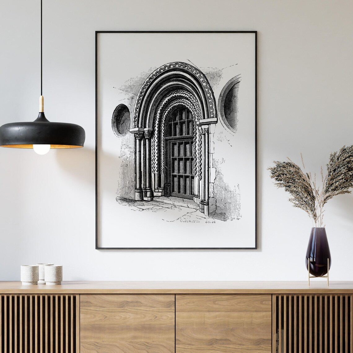 Ornate Norman Doorway Oxford Romanesque Carving Detail Poster - Image 4