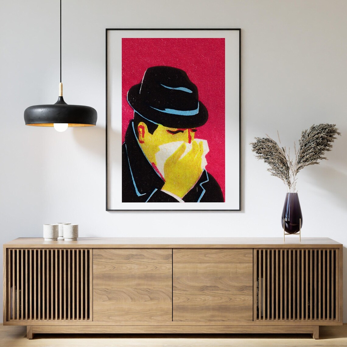 Man Sneezing Matchbox Vintage Eastern Europe Art Print - Image 4
