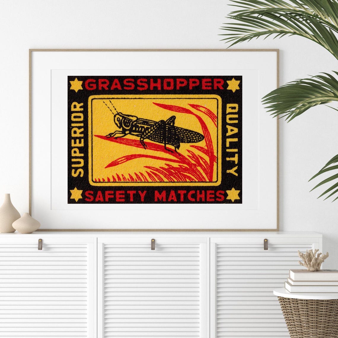 Grasshopper Superior Quality Safety Matches Yellow Insect Poster - Image 2
