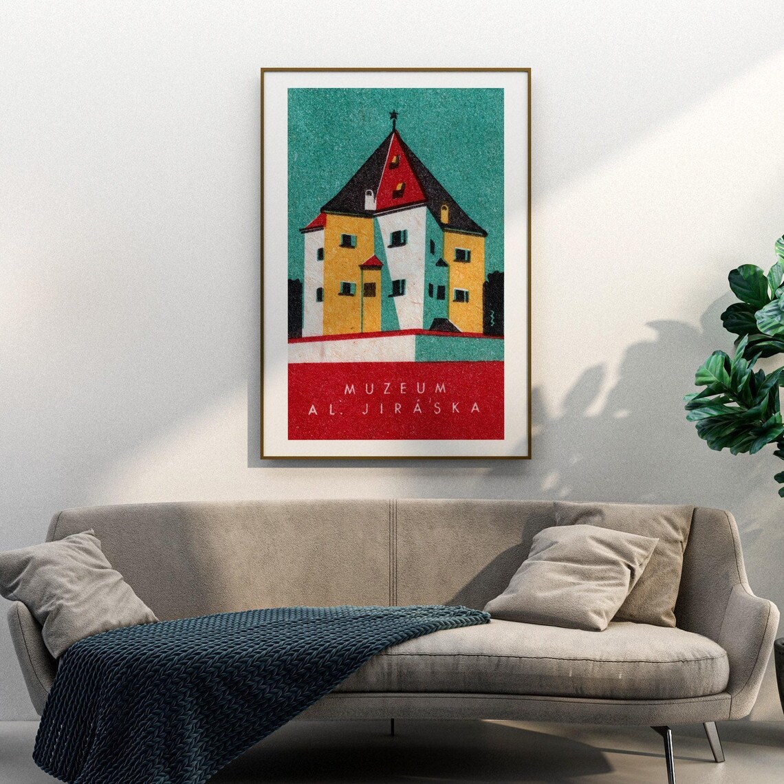 Alois Jirasek Museum Vintage Czech Castle Building Art Poster - Image 3