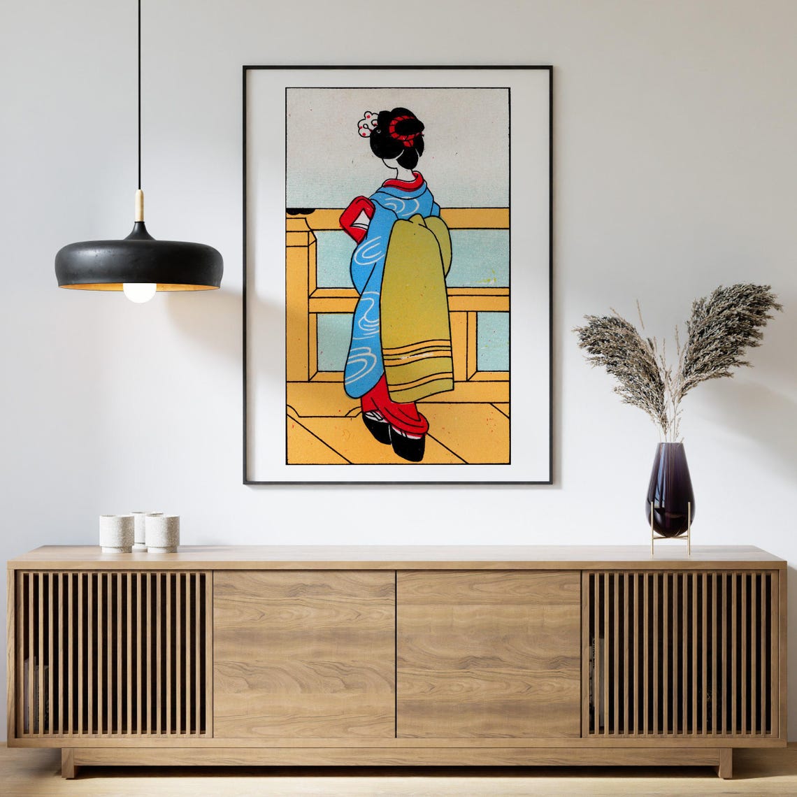 Japanese Geisha Kimono Vintage Matchbox Illustration Art Poster - Image 4