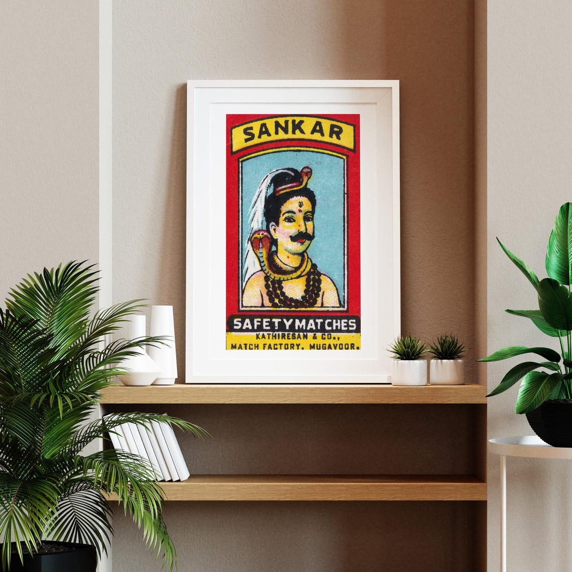 Sankar Safety Matches Indian Snake Charmer Vintage Label Art Print - Image 2