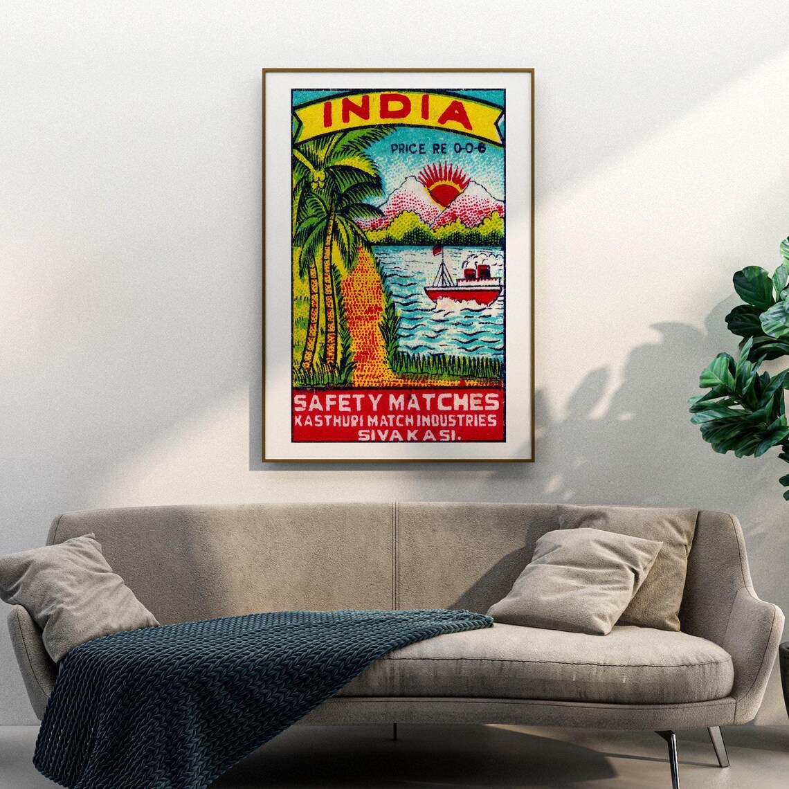 Indian Tropical Coast Vintage Travel Poster Print - Image 3