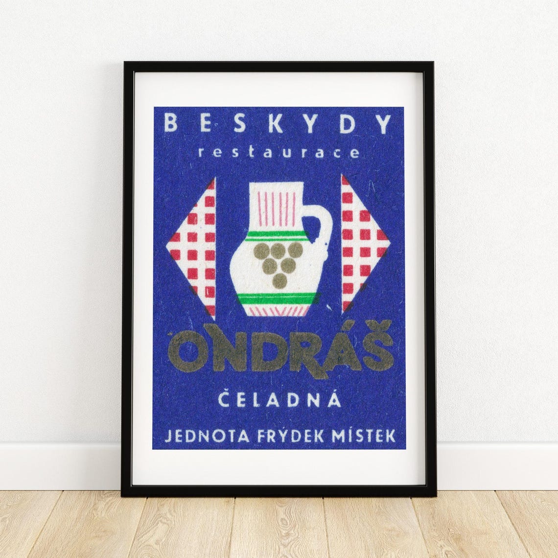 Beskydy Restaurant Ondras Celadna Vintage Matchbox Label Poster
