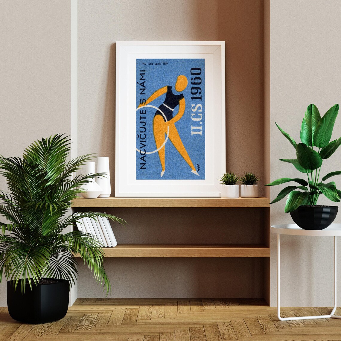 Hoop Gymnast Nacvicujte s Nami 1960 Czech Vintage Gymnastics Poster - Image 2