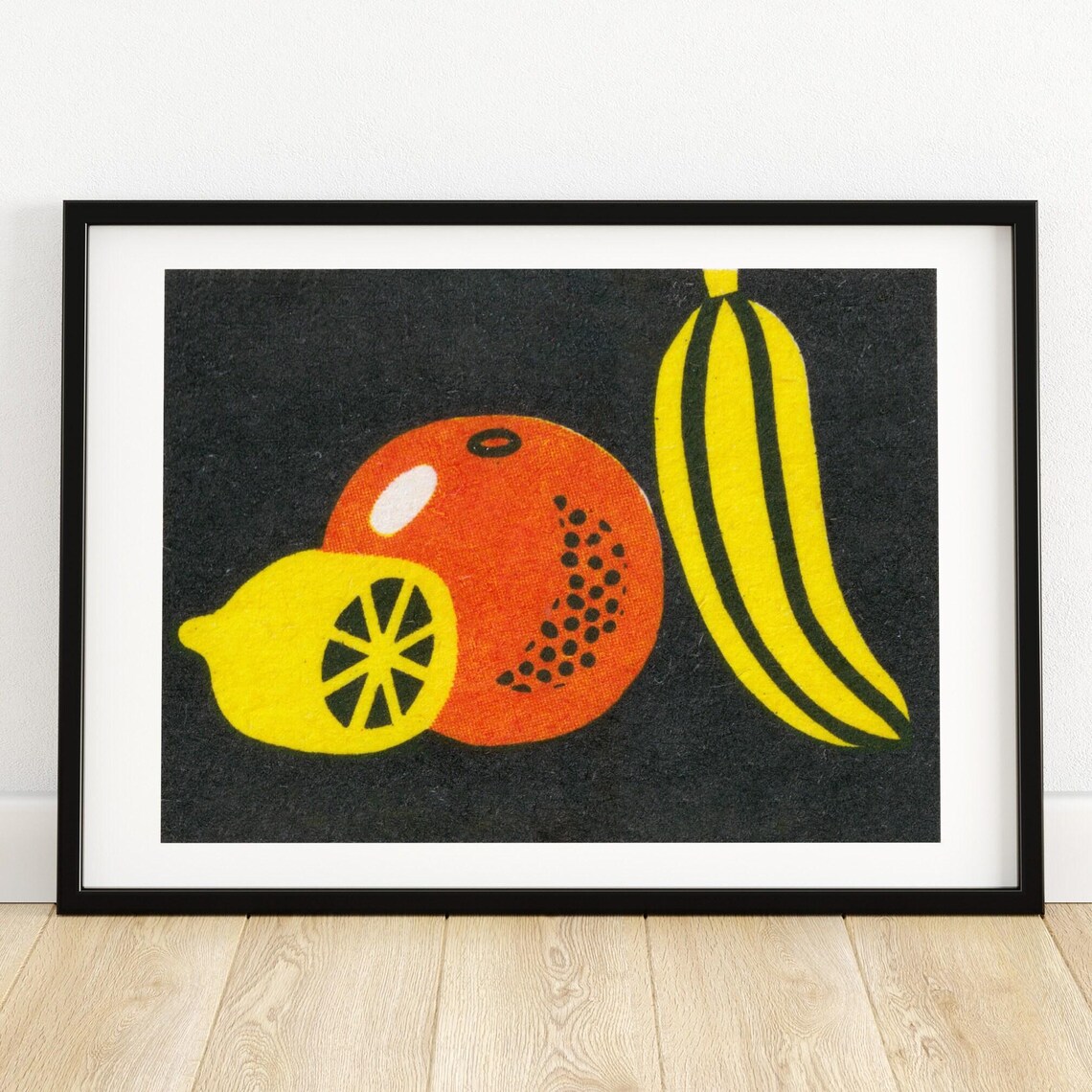Lemon Orange Banana Vintage Kitchen Art Print