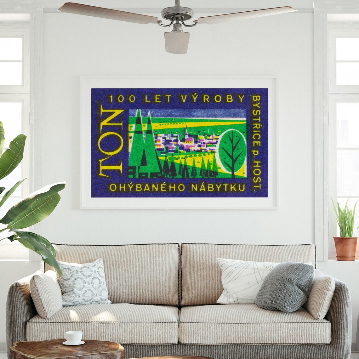 TON 100 Years Bentwood Furniture Bystřice Vintage Label Poster - Image 3