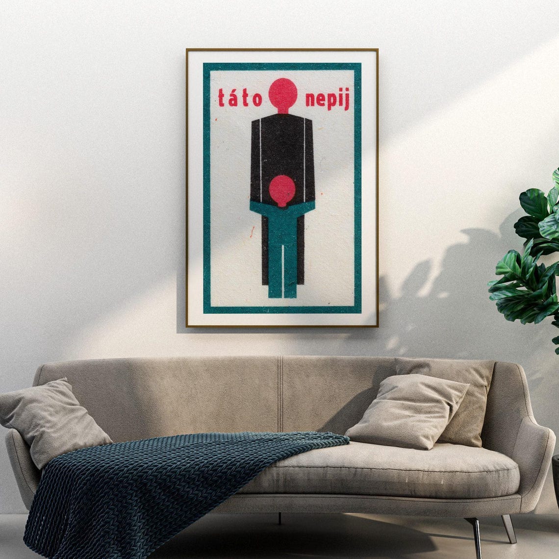 Tato Nepij Dad Do Not Drink Vintage Minimalist Message Art Poster - Image 3