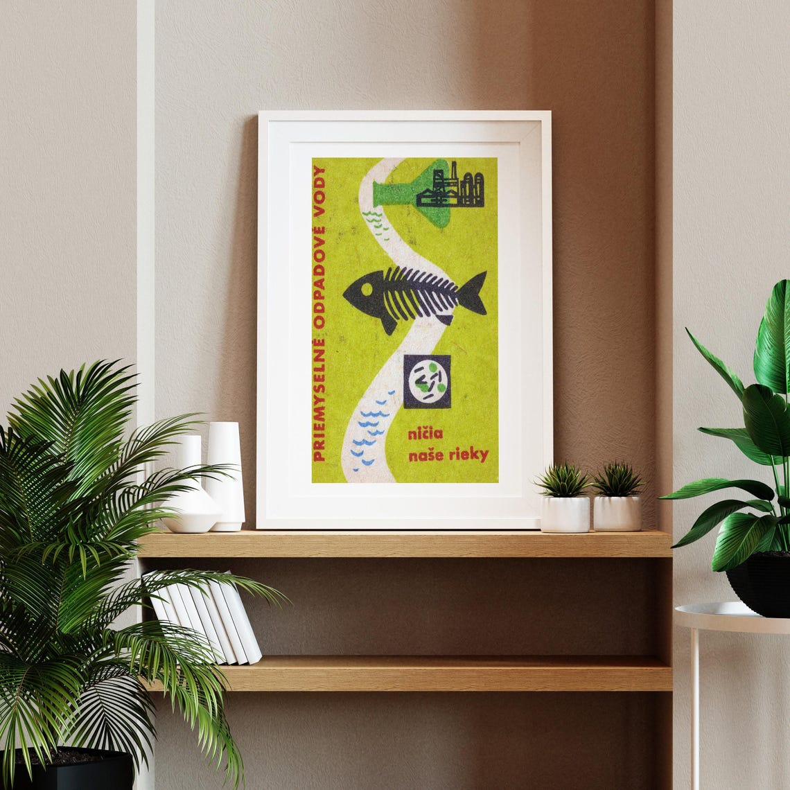 Czech Industrial Waste Anti Pollution Fish Skeleton Matchbox Poster - Image 2