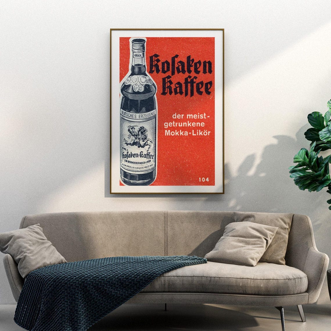 Kofaken Kaffee German Mokka Liqueur Vintage Bottle Label Poster - Image 3