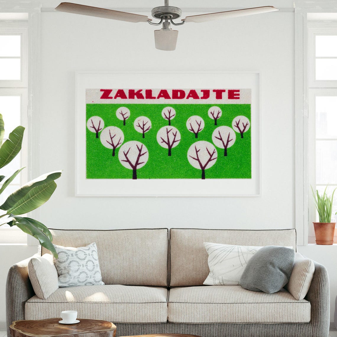 Zakladajte Green Orchard Trees Vintage Czech Planting Poster - Image 3
