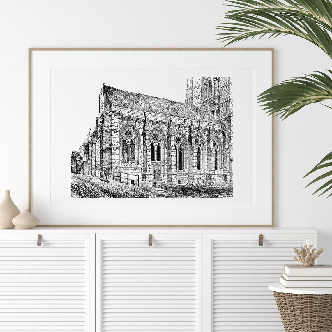 Noyon Cathedral France Gothic Architecture Exterior Vintage Poster - Image 2