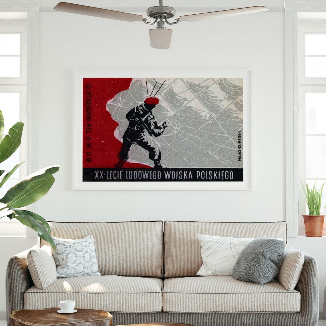 Polish Paratrooper XX Lecie Ludowego Wojska Matchbox Art Poster - Image 3