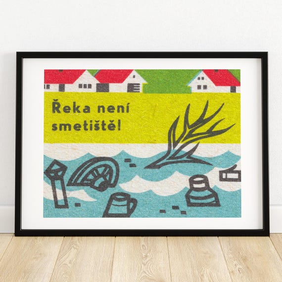 The River Is Not A Dump Matchbox Print Aesthetic Wall Art Vintage Art Matchbox Wall Poster Vintage Poster Print