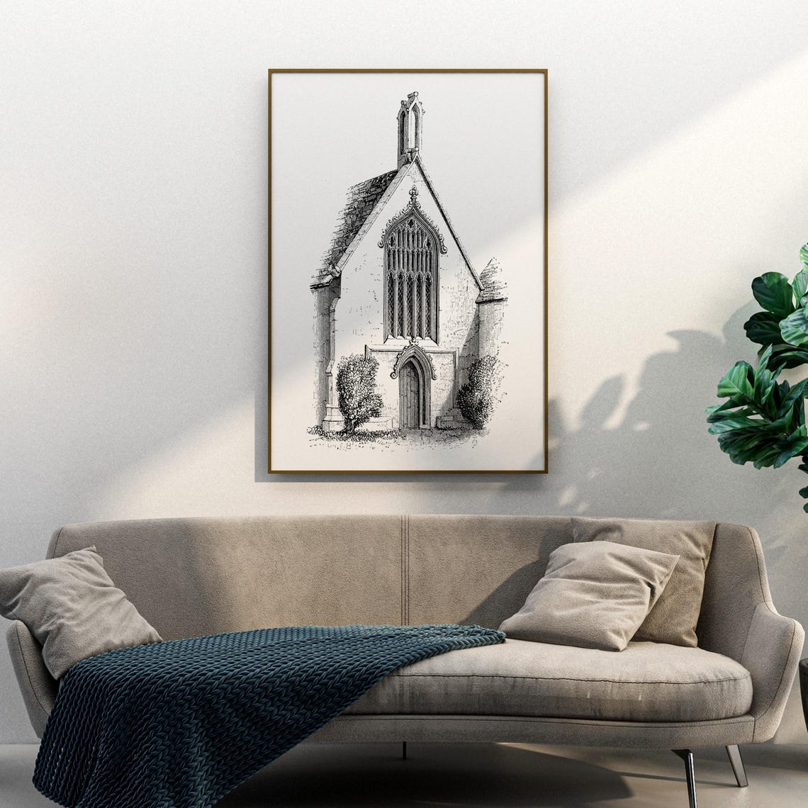 Higham Ferrers Church Northamptonshire Gothic Facade Art Poster - Image 3