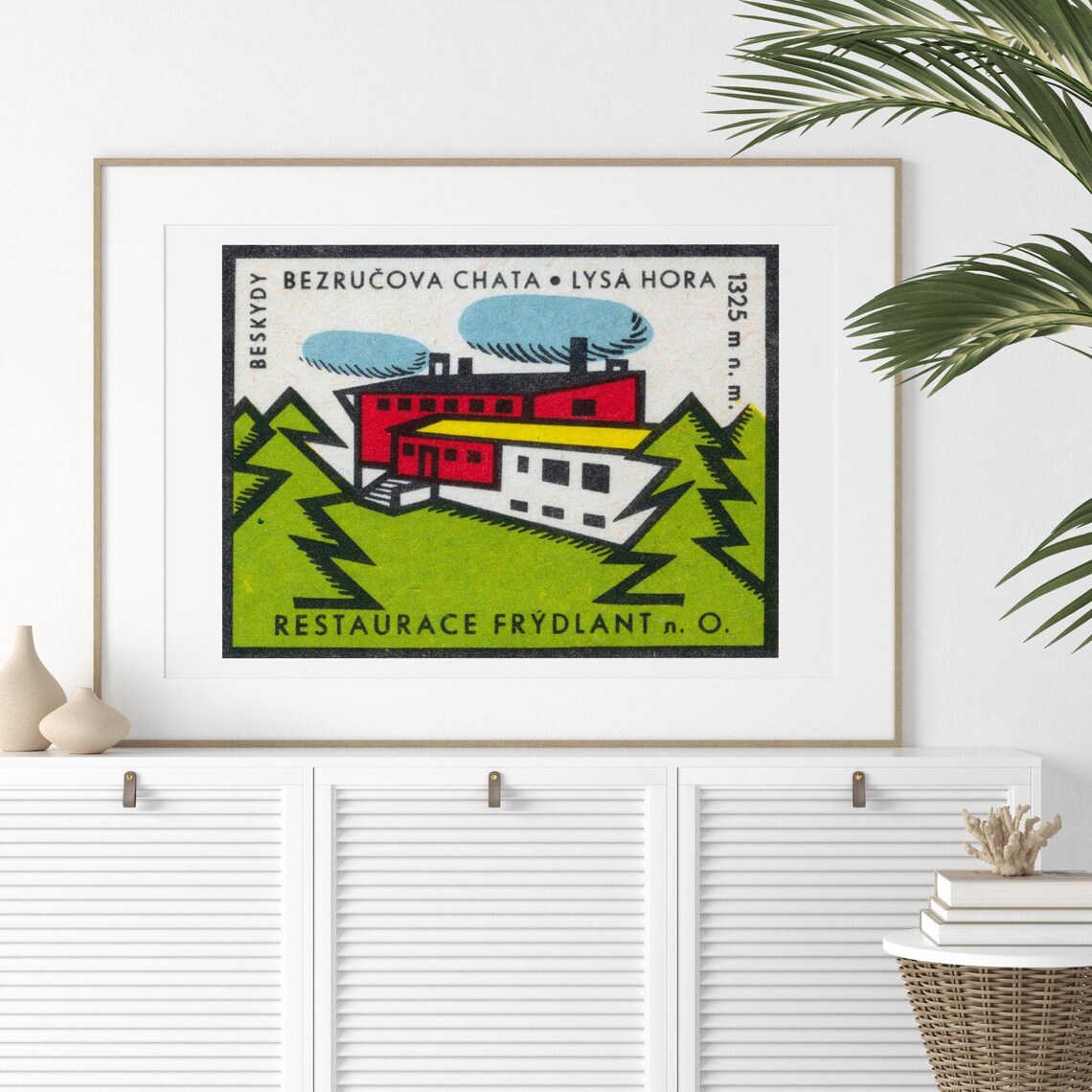 Bezručova Chata Lysá Hora Beskydy Mountain Hut Vintage Label Poster - Image 2
