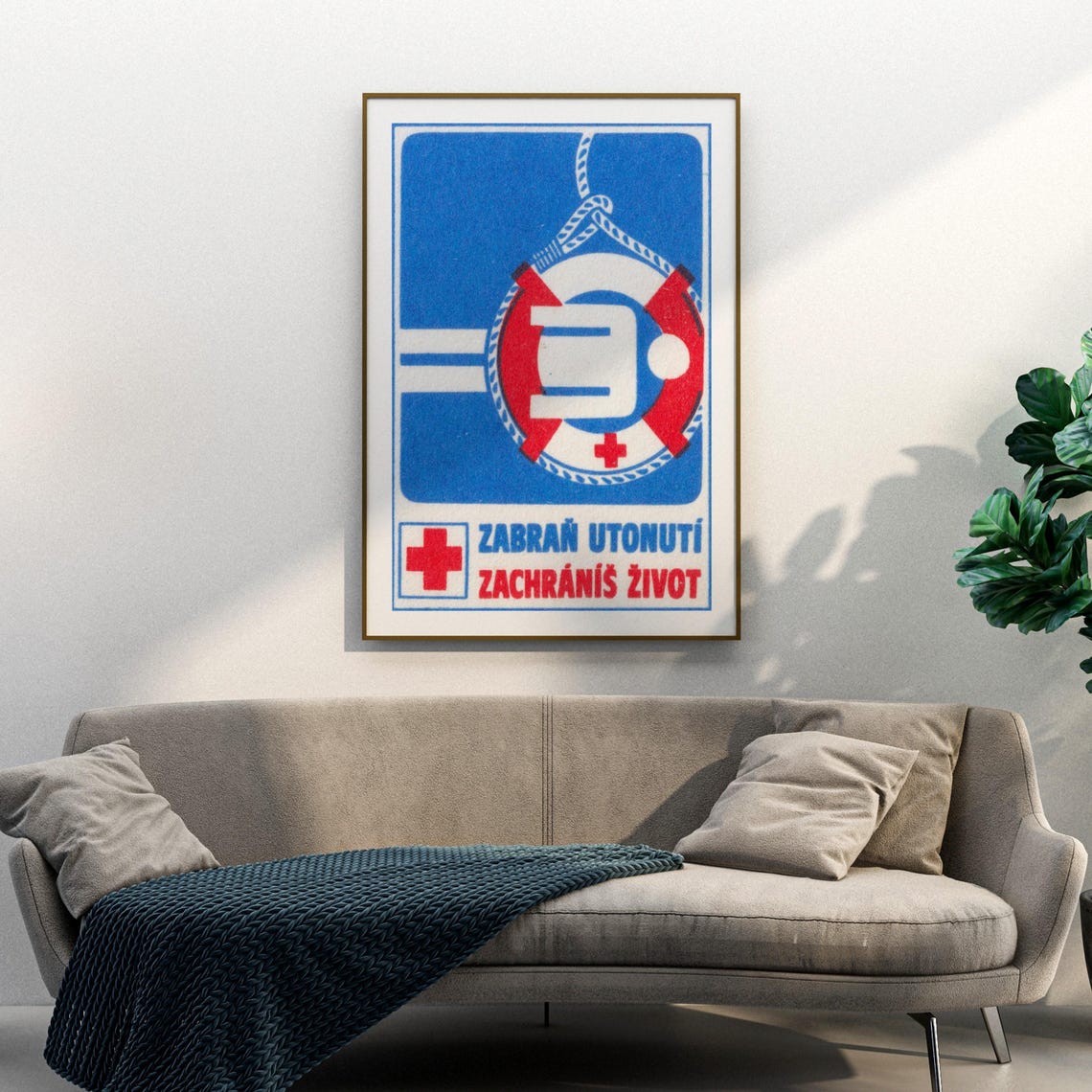 Prevent Drowning Save a Life Red Cross Life Ring Matchbox Poster - Image 3