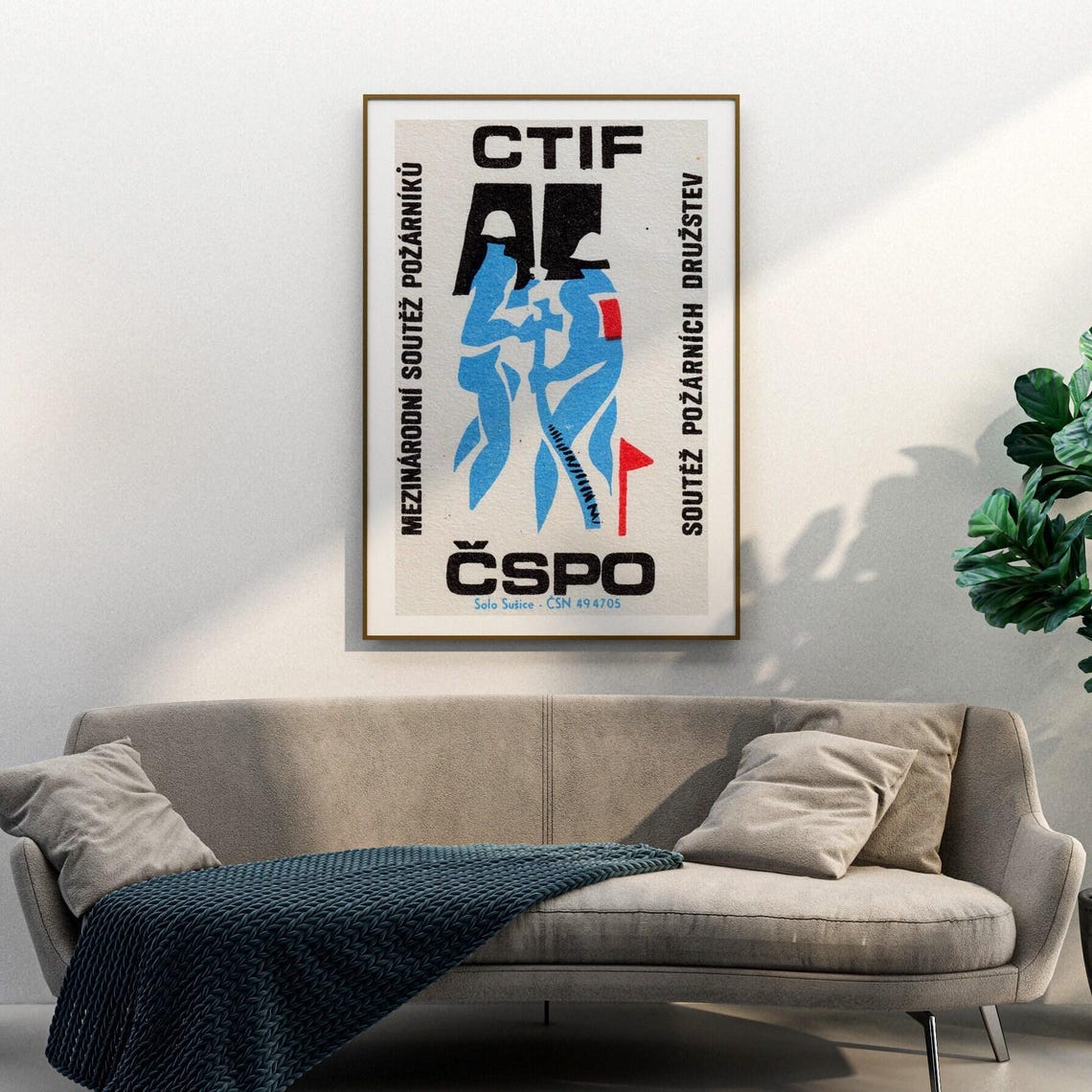 CTIF CSPO Firefighter Competition Czech Blue Hose Matchbox Poster - Image 3