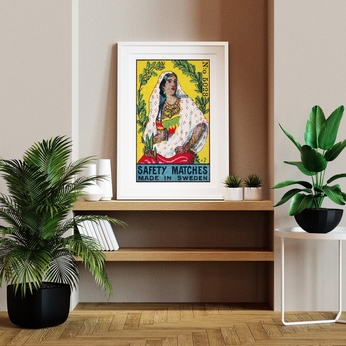 Indian Woman In White Veil Vintage Art Print - Image 2