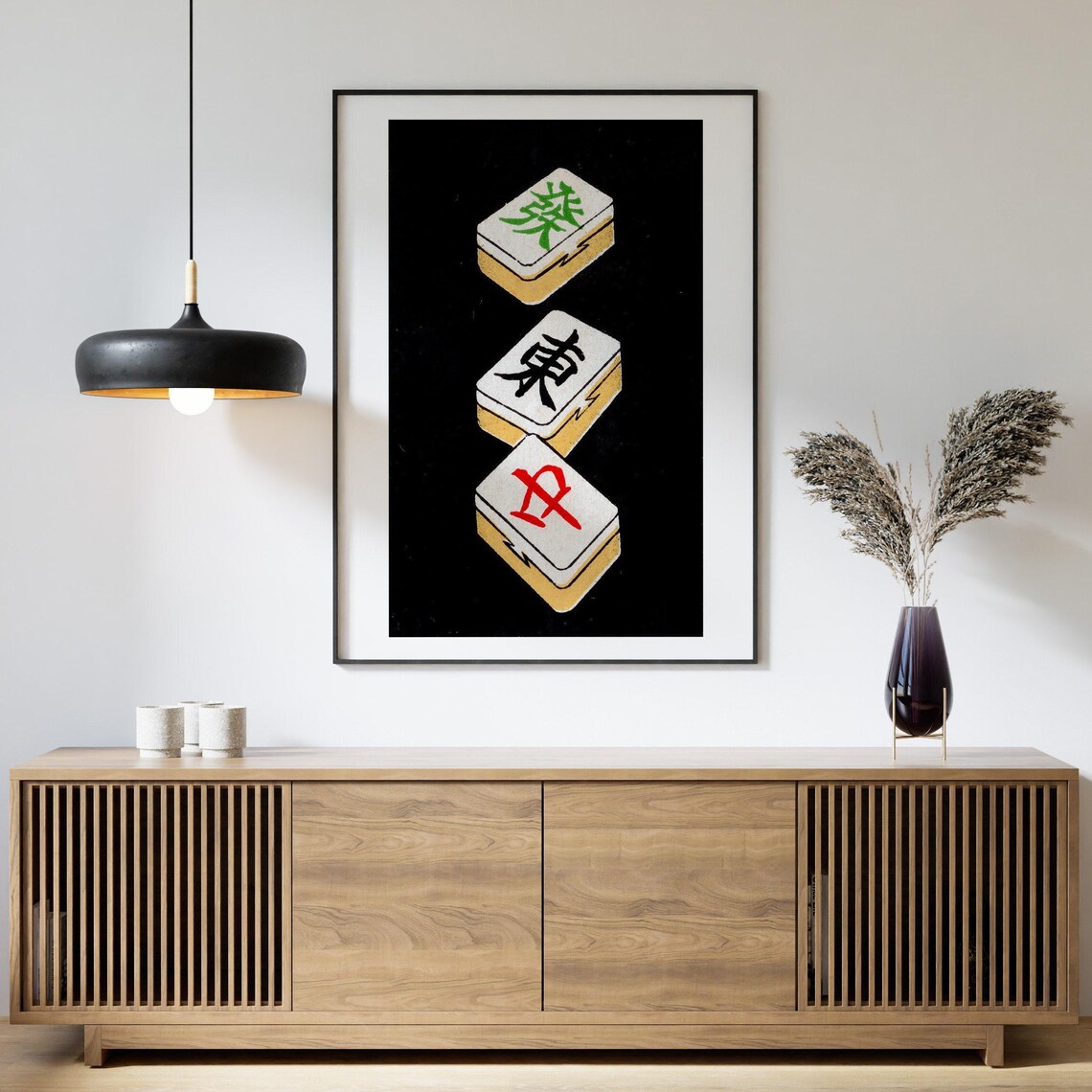 Majong Tiles Aesthetic Vintage Japan Art Poster - Image 4