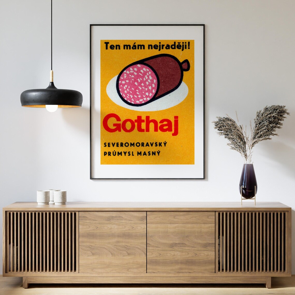 Gothaj Salami Czech Vintage Meat Advertising Matchbox Label Poster - Image 4