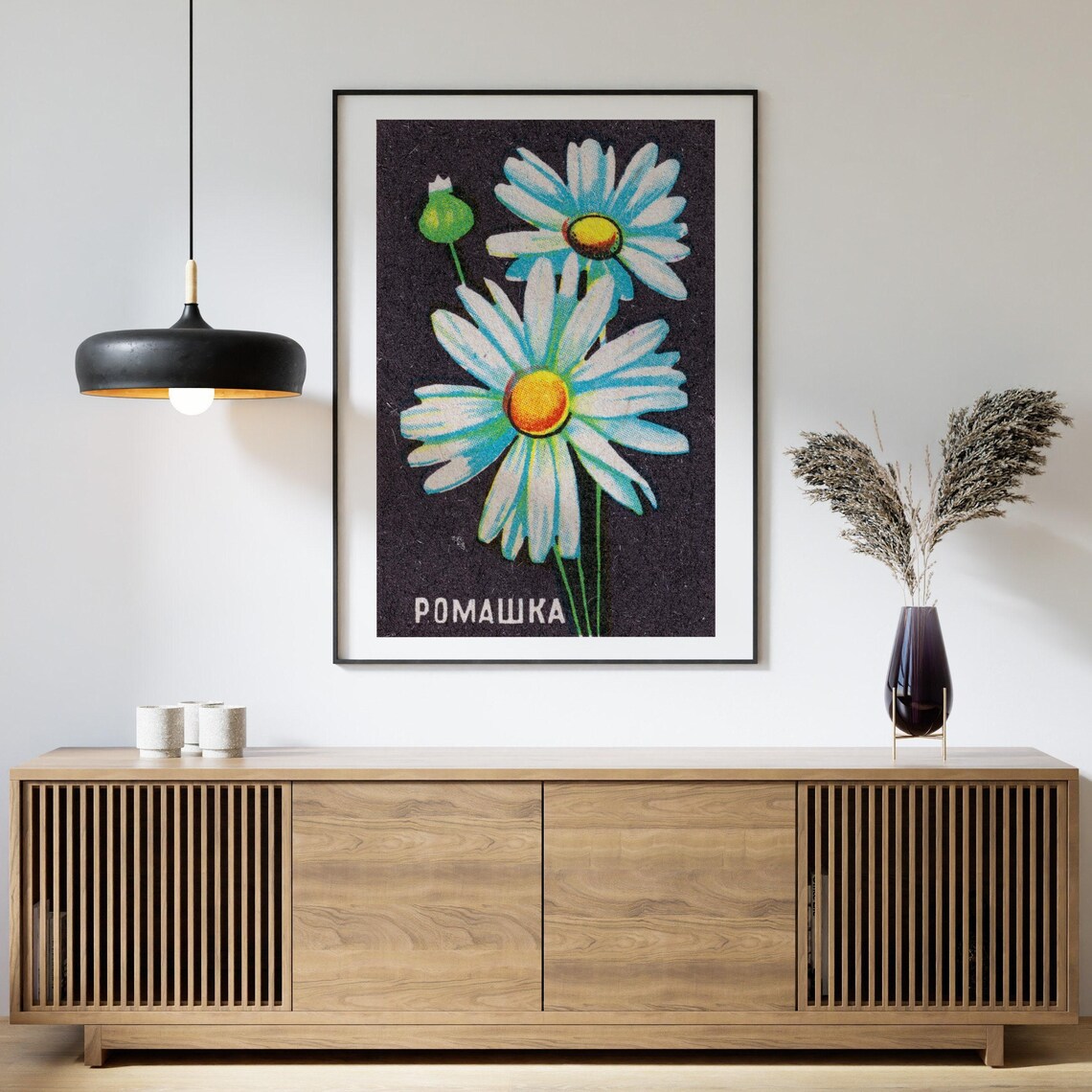 Daisy Flowers Matchbox Print, Vintage Poster - Image 4