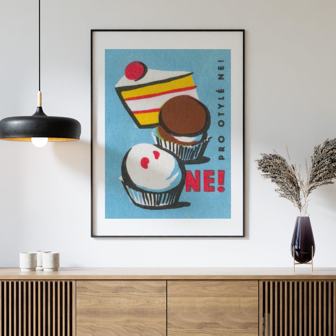 Pro Otyle Ne Desserts Cake Cupcake Vintage Diet Humor Poster - Image 4