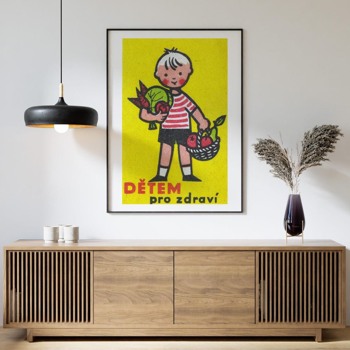 For Children for Health Veggie Boy Vintage Czech Matchbox Poster - Image 4