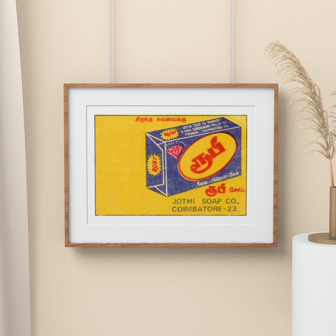 Ruby Jothi Soap Co Vintage Indian Soap Box Label Artwork Poster - Image 2
