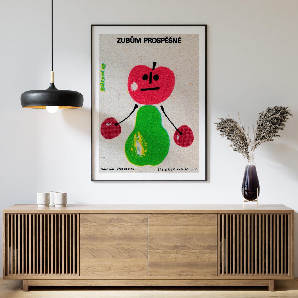 Person Made Of Fruit Matchbox Print Czech Wall Art Vintage Czech Art Matchbox Wall Poster Vintage Poster Print - Image 4