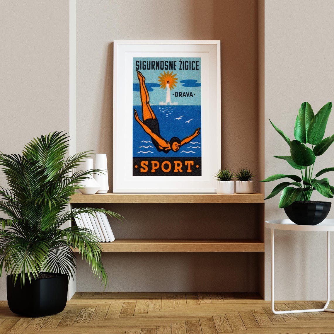 Sigurnosne Zigice Drava Sport Diver Vintage Yugoslav Matchbox Poster - Image 2
