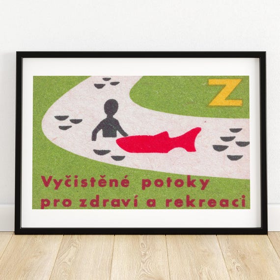 Healthy Streams For Recreation Matchbox Print Aesthetic Wall Art Vintage Art Matchbox Wall Poster Vintage Poster Print