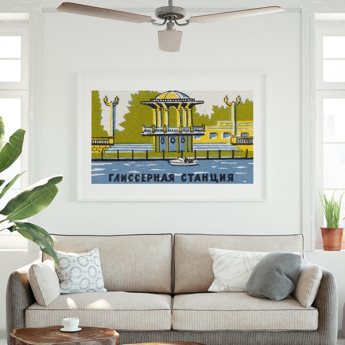 Glisser Station Russian Rotunda Retro Matchbox Label Art Poster - Image 3