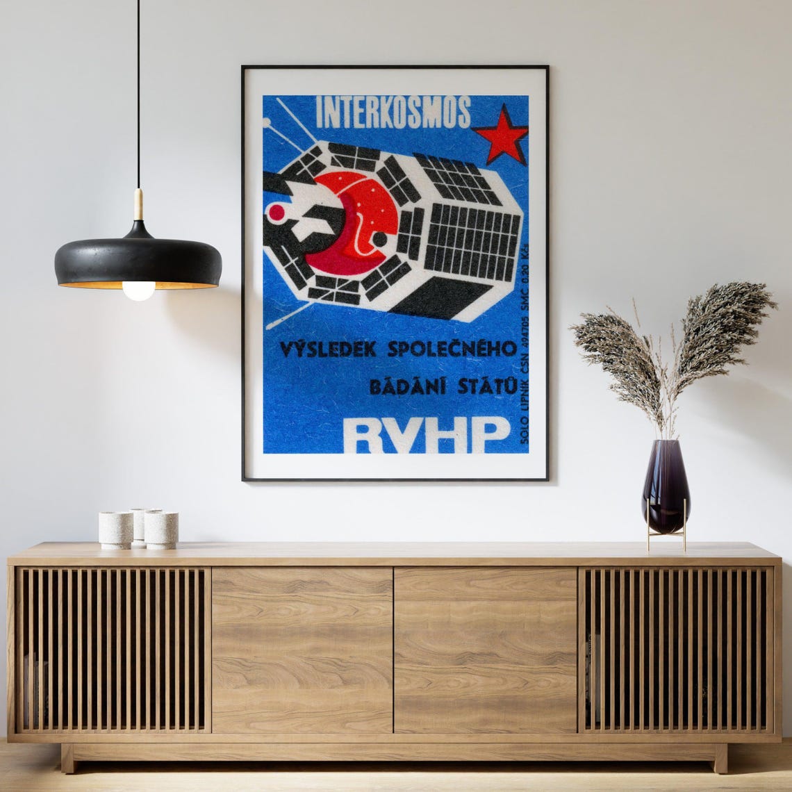 Interkosmos Satellite RVHP Space Research Vintage Label Poster - Image 4