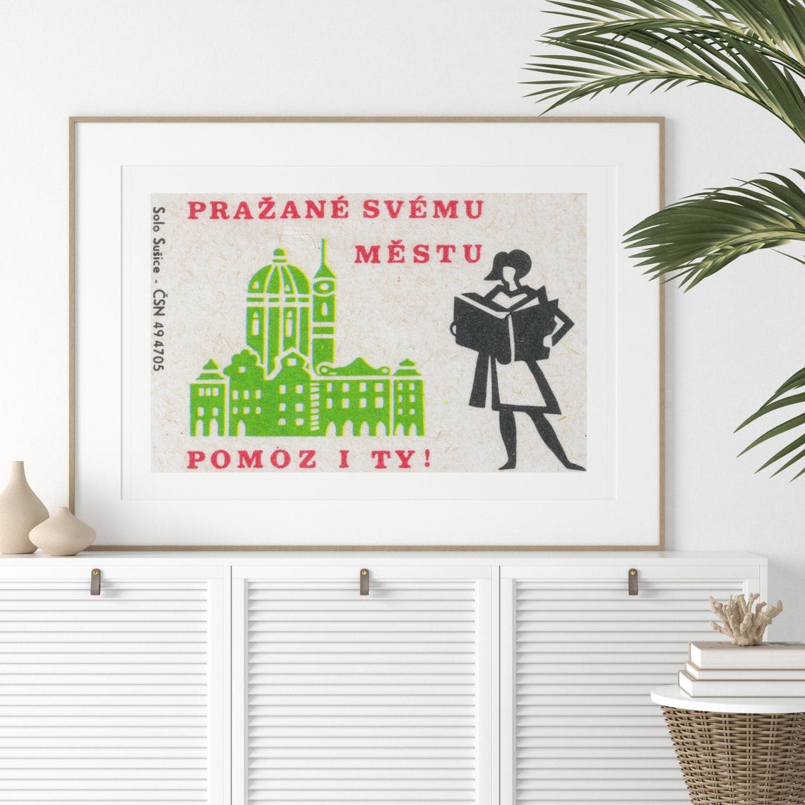 Praguers Help Your City Prague Skyline Vintage Matchbox Art Poster - Image 2