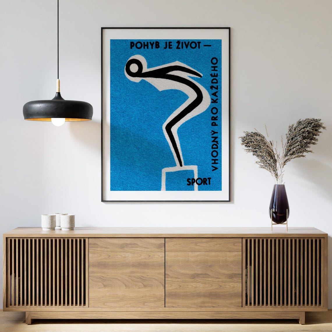Movement Is Life Vintage Czech Sport Diver Matchbox Label Poster - Image 4
