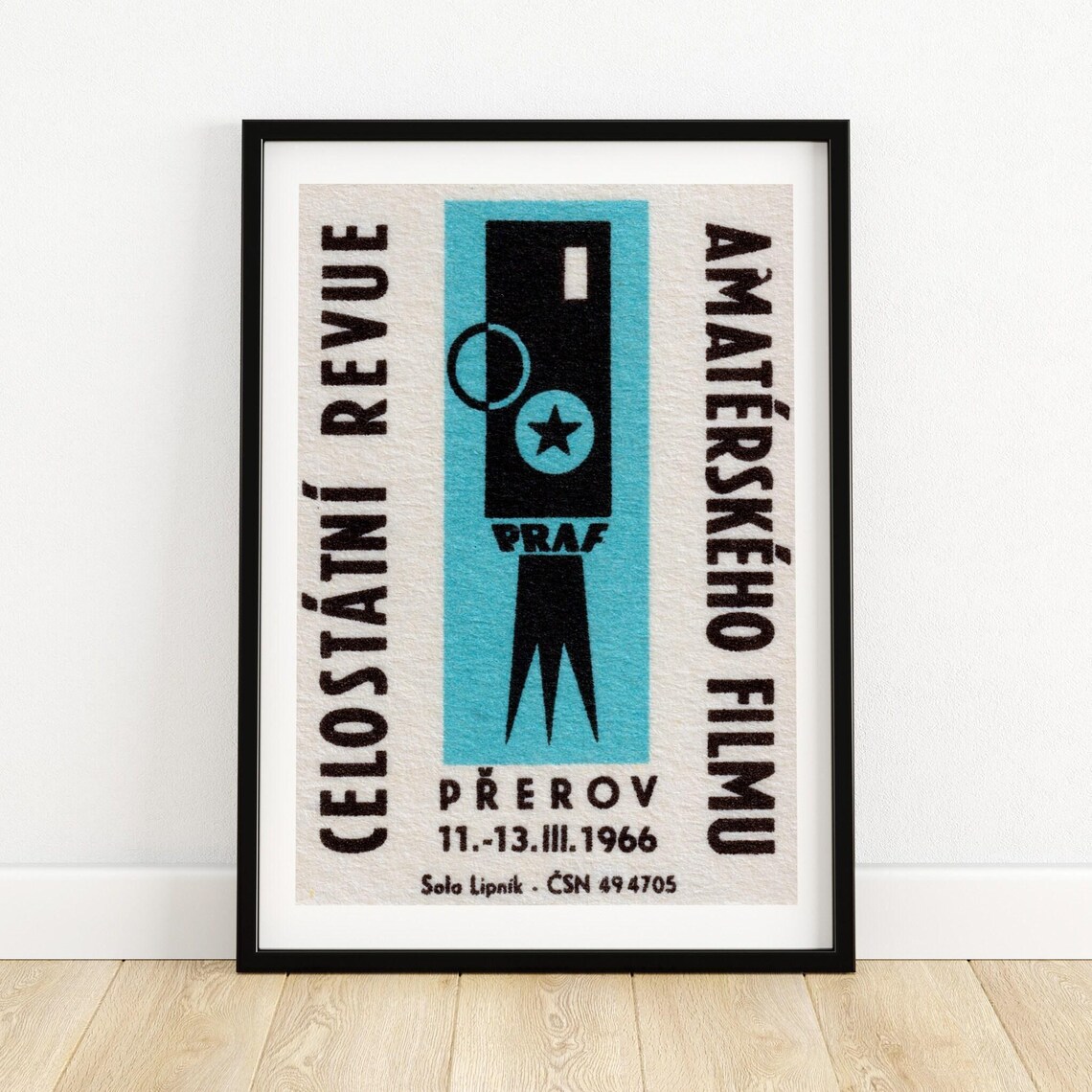 Amateur Film Festival Prerov 1966 Camera Czech Vintage Poster