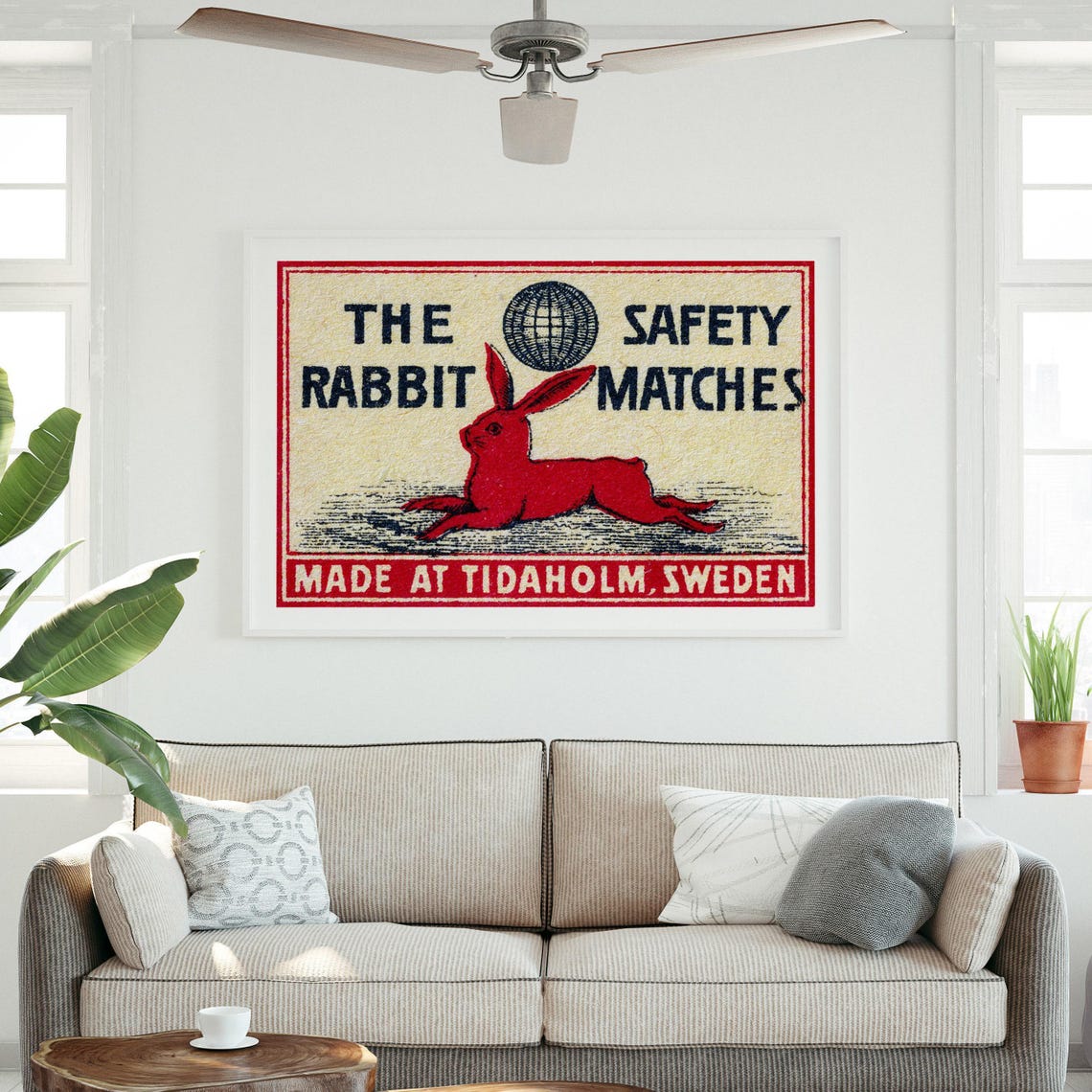 The Rabbit Safety Matches Vintage Swedish Matchbox Label Poster - Image 3