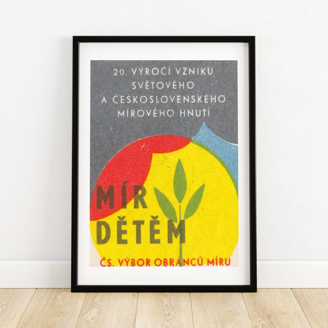 Czech Peace For Children 20th Anniversary Matchbox Label Poster