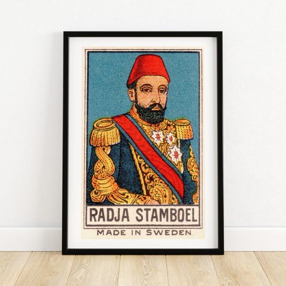 Radja Stamboel Portrait Swedish Made Art Print Vintage Tobacco Card Design Antique Collectors Piece Unique Home Decor A4
