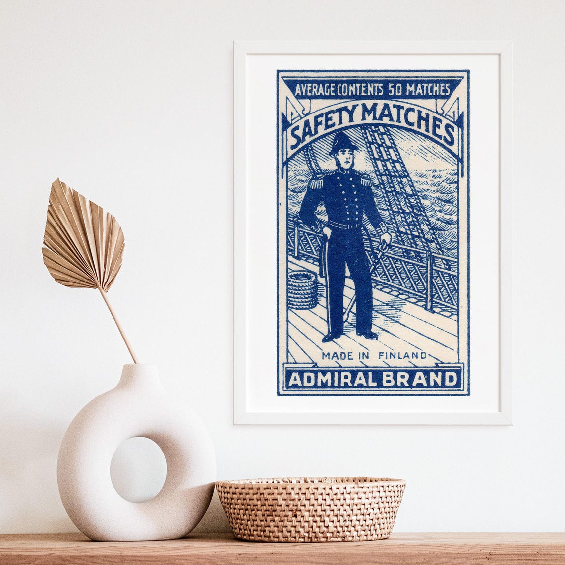 Admiral Brand Finnish Naval Officer Safety Matches Label Art Poster - Image 4