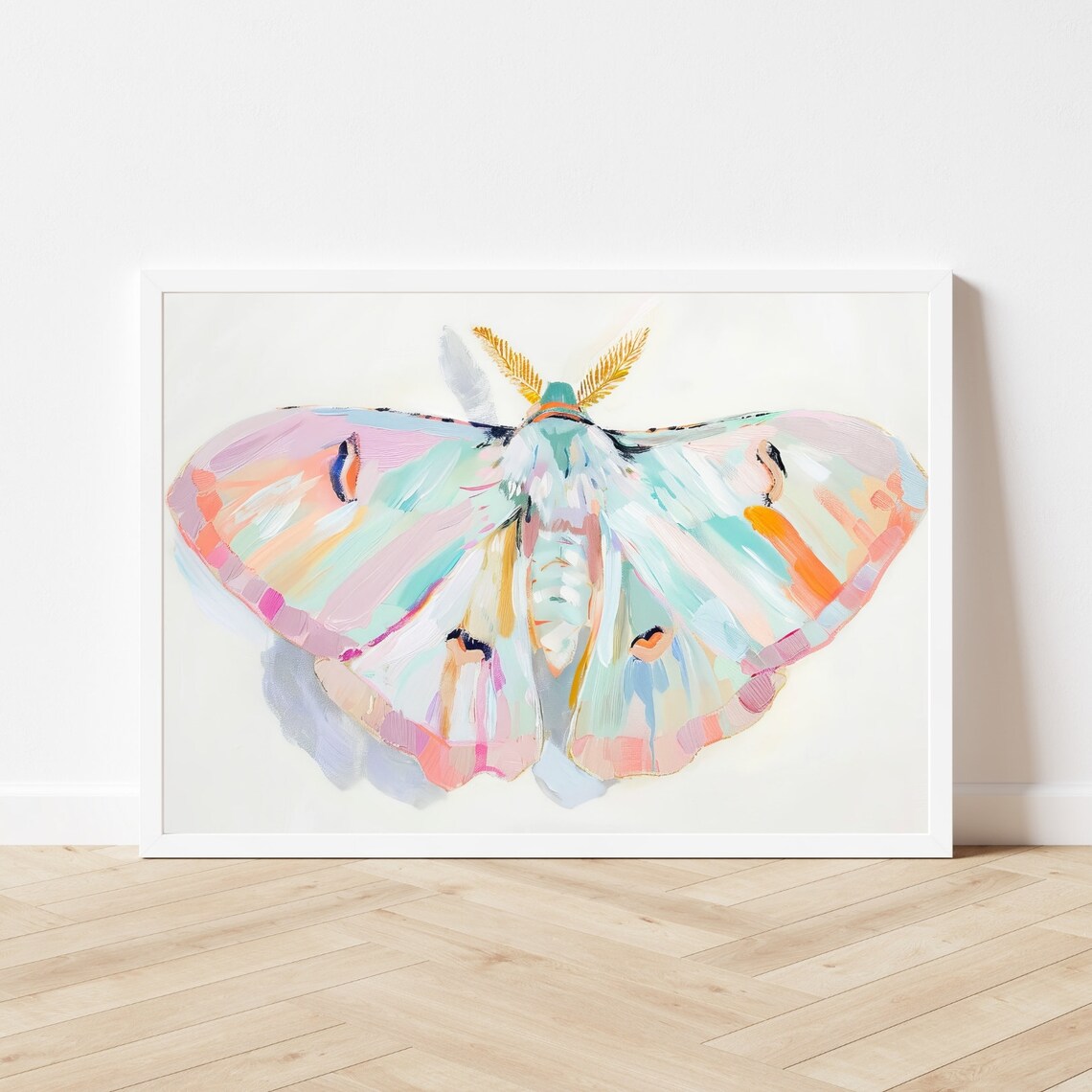 Colorful Moth Painting, Pink Insect Art Print - Image 3