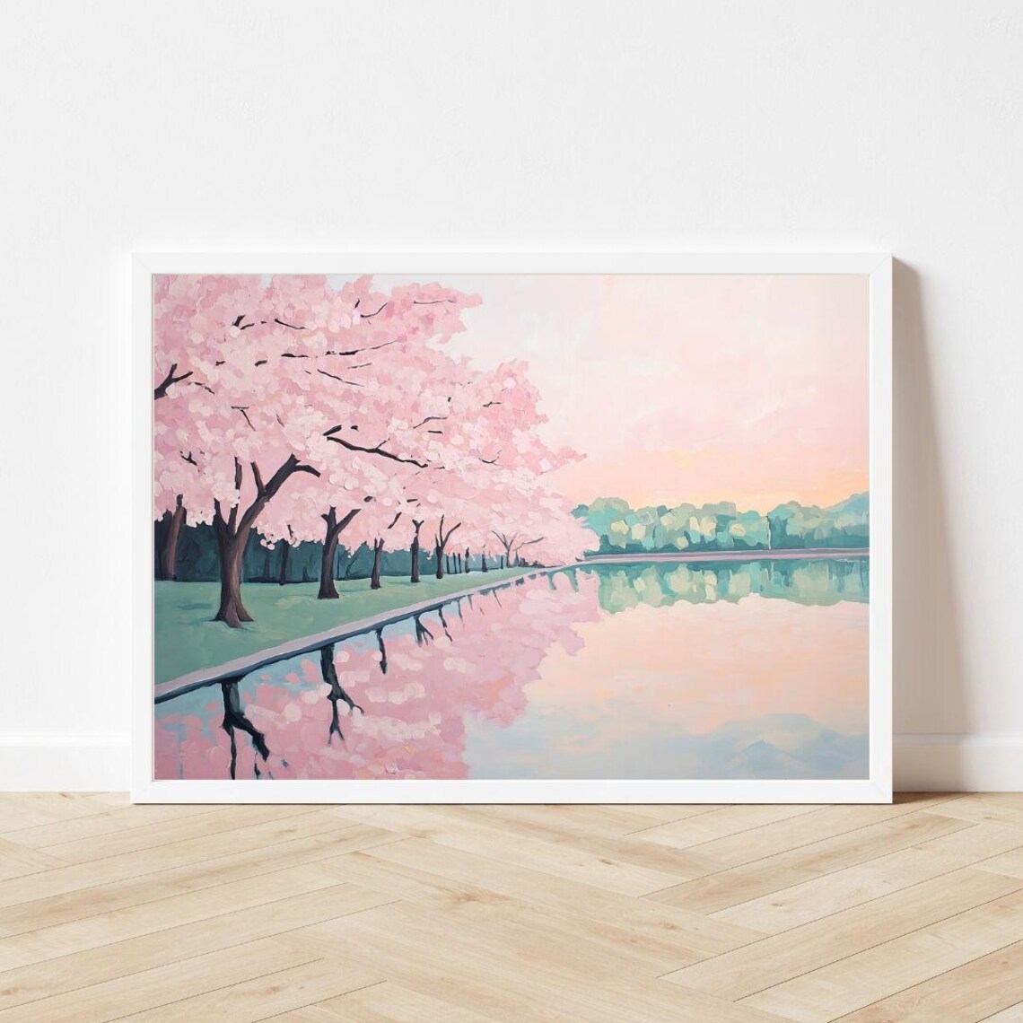 Cherry Blossom Trees, Washington DC Spring Landscape Art Print - Image 3