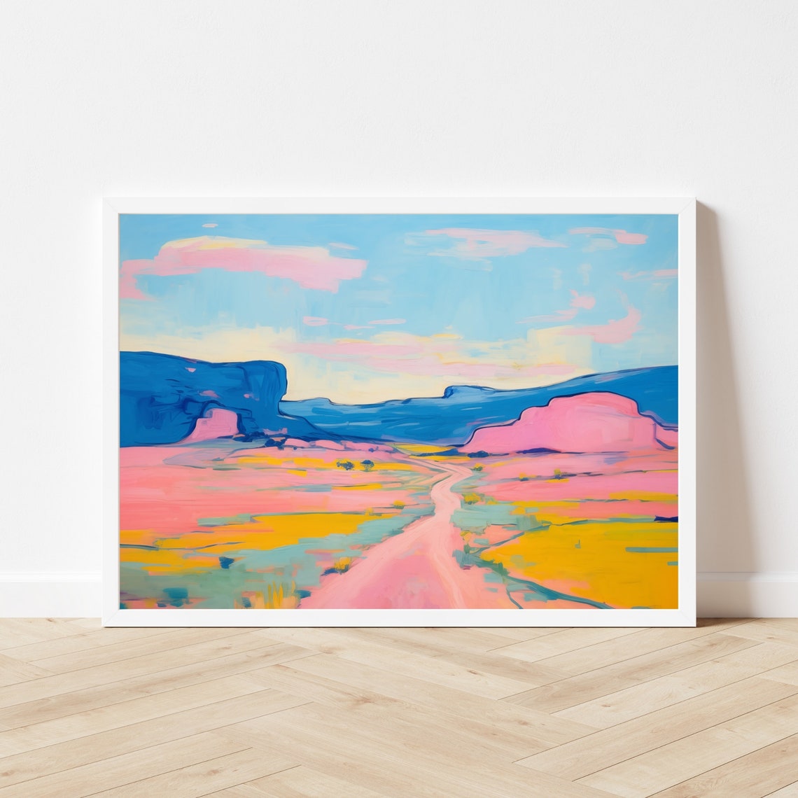 Vivid Colorful Desert Landscape Southwest Pastel Modern Poster - Image 2