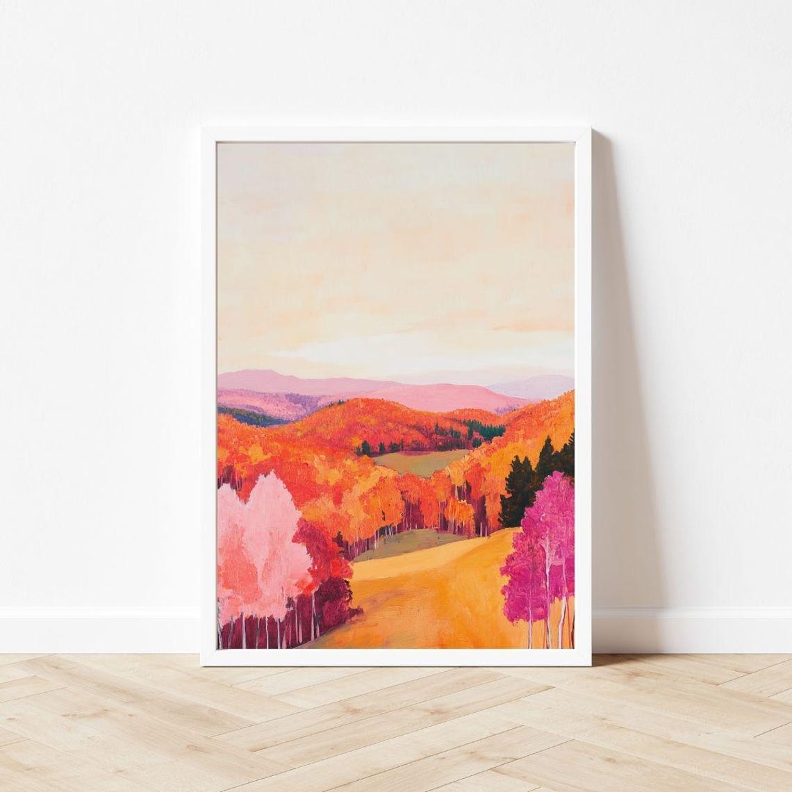 Autumn Forest Hillside Covered In Fiery Fall Trees Art Poster - Image 3