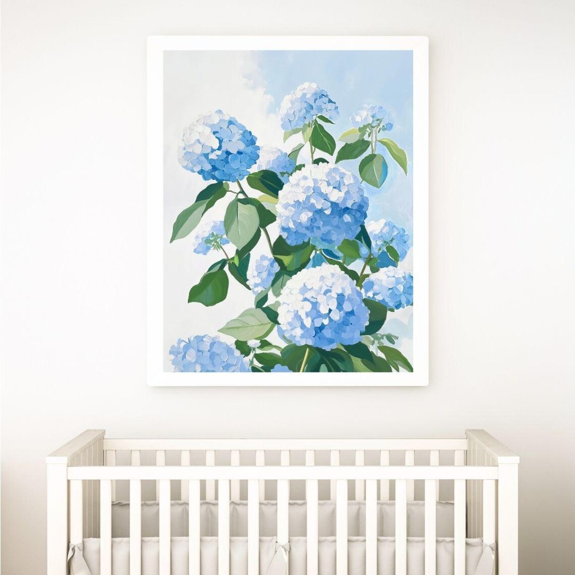 Blue Hydrangea Bush, Vintage Floral Art Print - Image 2